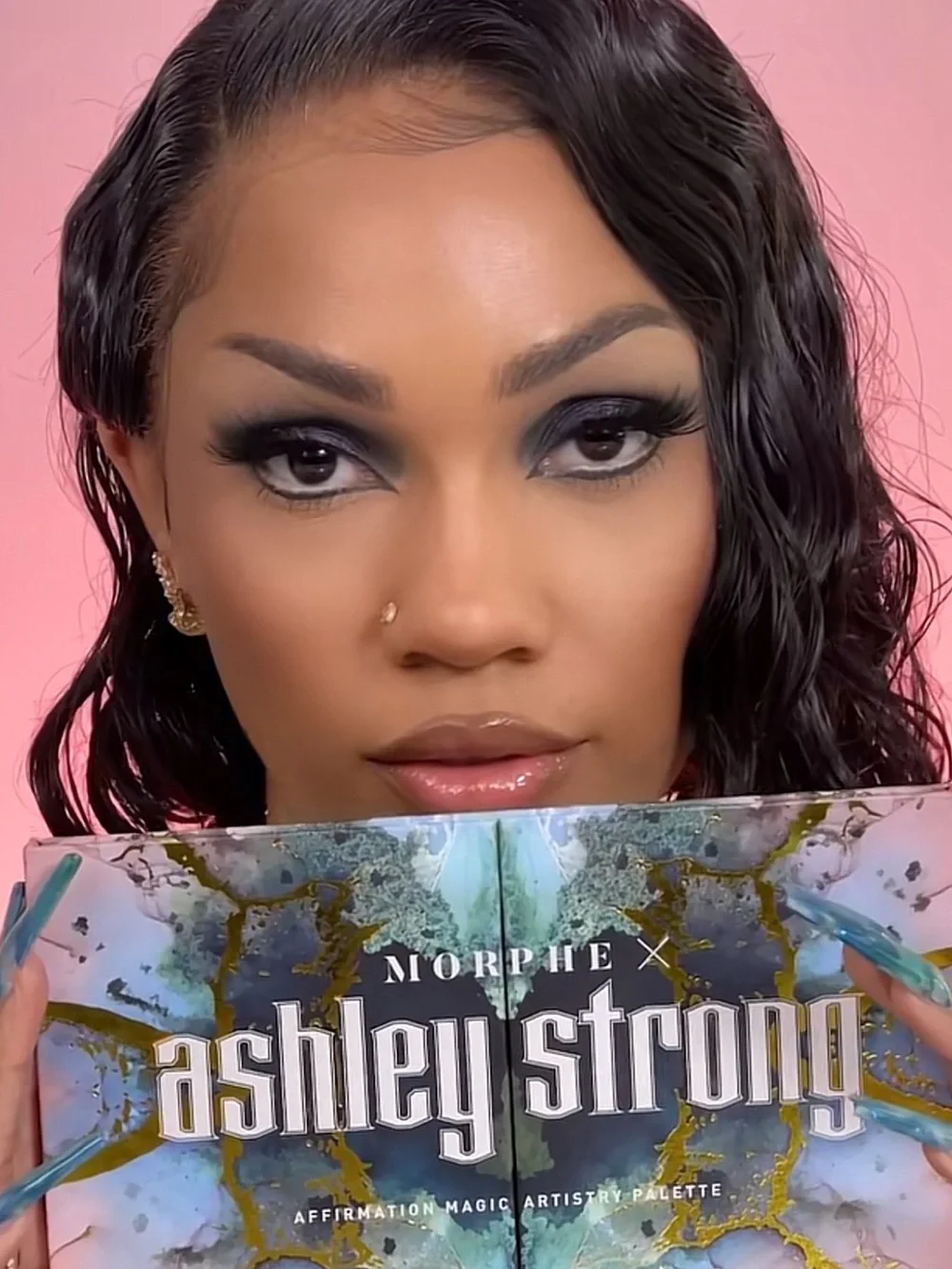 Morphe Ashley Strong Eyeshadow Palette - Marble Pink‎ & Teal